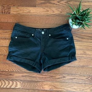 Black Mid-Rise Shorts